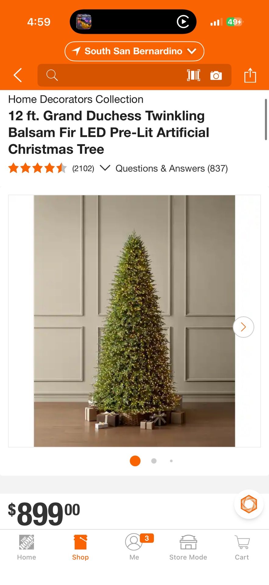 Home Decorators Collection 12 ft. Grand Duchess Twinkling Balsam Fir LED Pre-Lit Artificial Christmas Tree