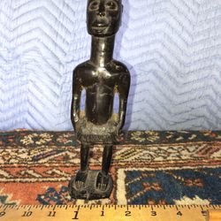 Hand Carved African Ebony Wood Native Figure By Makonde Tribe Tanzania 