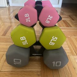 Dumbbell Set With Rack 2lb, 5lb, 10lb Sets