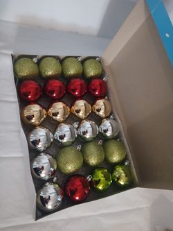 Box of 24  Christmas Ball Ornaments