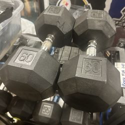 50, 55, and 60 Pound Dumbbells