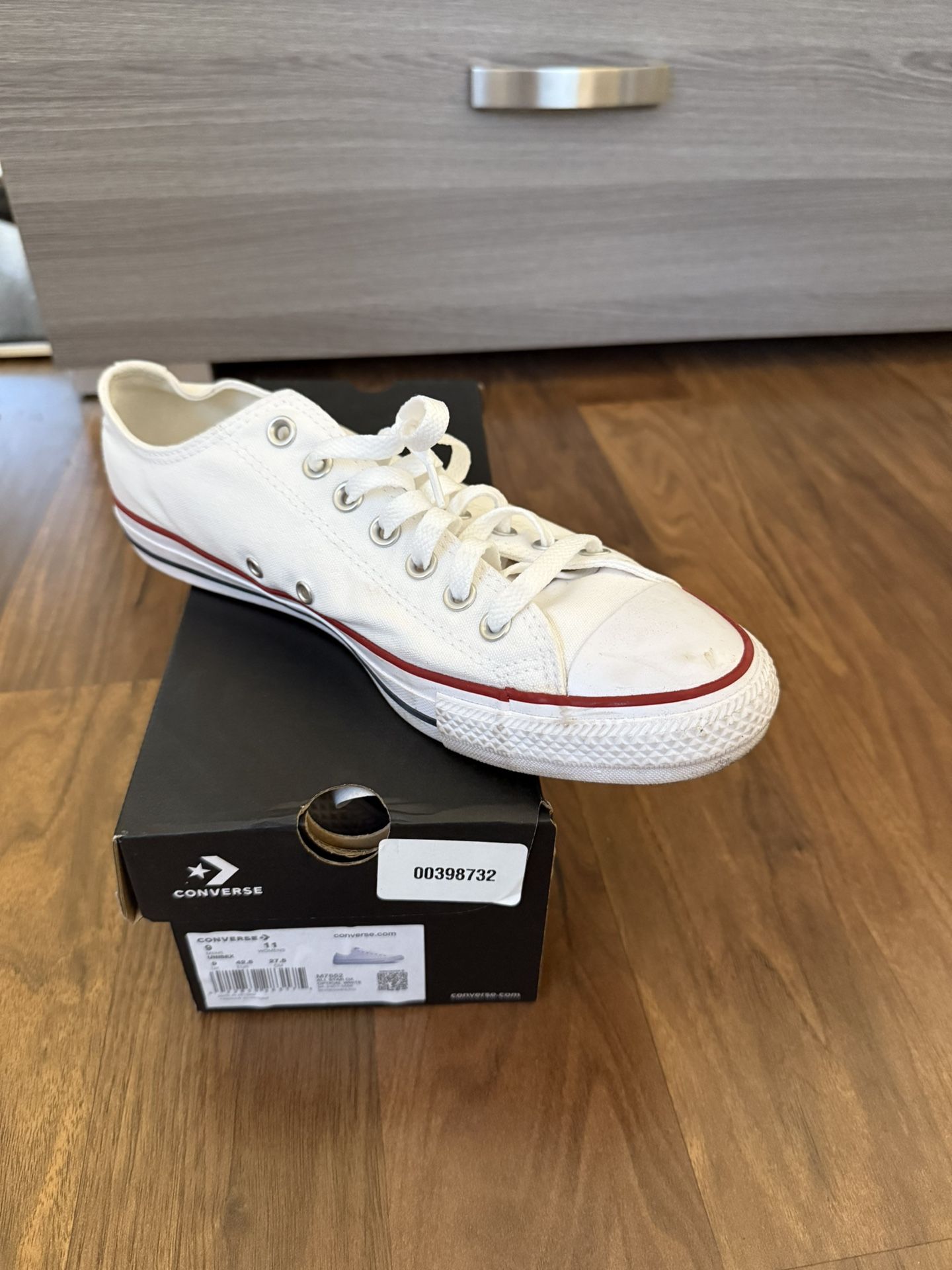 All white Converse - Size 9M 11W