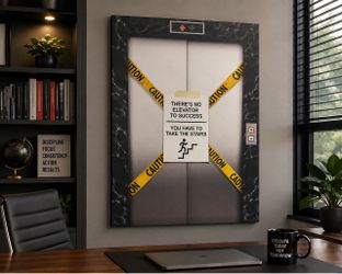 Elevator Motivational Canvas Wall Art