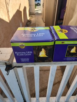3x Hanging led flame light