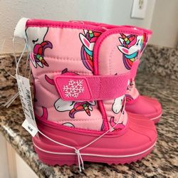 Pink Unicorn Snow Boots Kids 