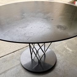 Contemporary Dark Round Dining/Accent Table - 40 Inch