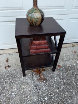 One Expresso Side/Nightstand Table With X Design 