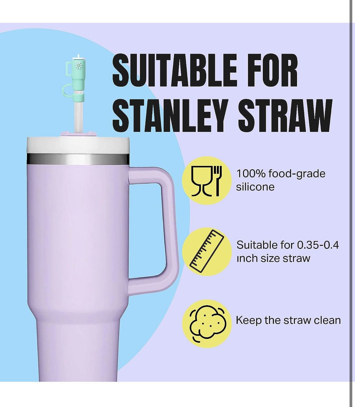 Straw Cover For Stanley, 5 PCS Suitable Silicone Stanley Cup Straw Cover -  Variable Colour Stanley Straw Cover - Straw Covers for Reusable Straws - St  for Sale in Ontario, CA - OfferUp