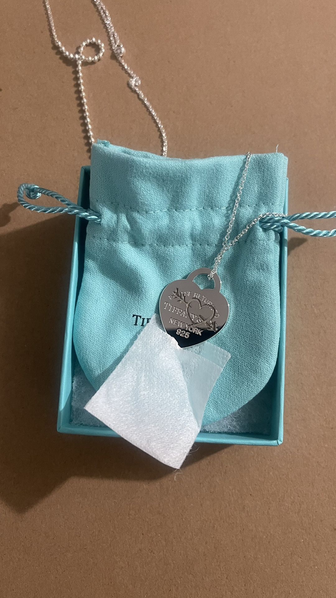 Tiffany & Co Return To Tiffany Etched Heart Arrow Necklace