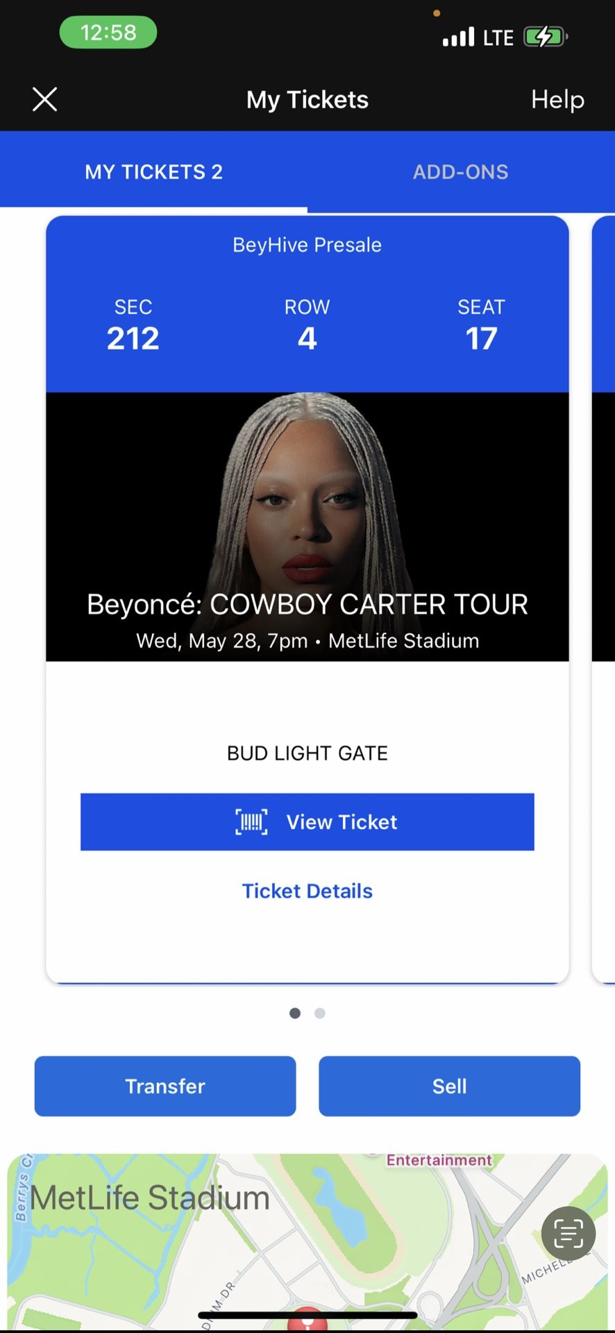 2 Beyonce Cowboy Carter Tickets