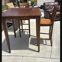 Pub Height Wood Table & Chairs