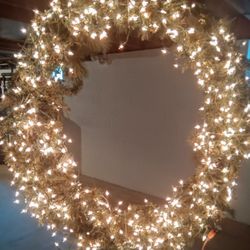 48" indoor-outdoor Christmas Wreath with white LED lights