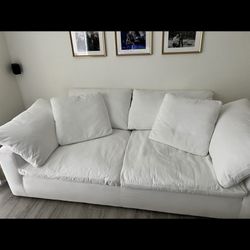 Nixon White Fabric Sofa