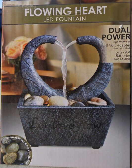 Flowing Heart LED Fountain