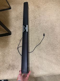 Black TV Soundbar with USB Cable