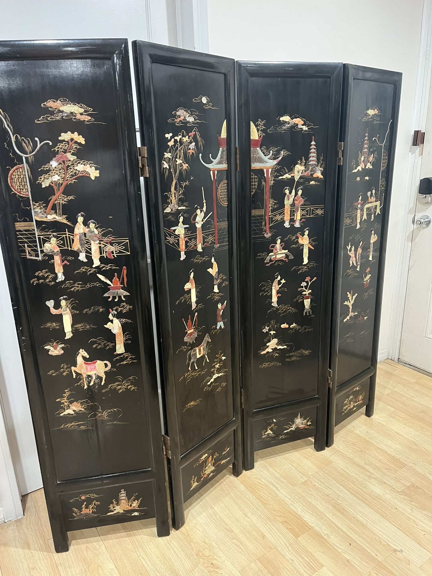 4- Panels Mother Of Pearl Room Dividers 5ft