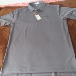 NWT Peter Millar Summer Comfort iron Gray Golf Polo Shirt Performance Jersey XL