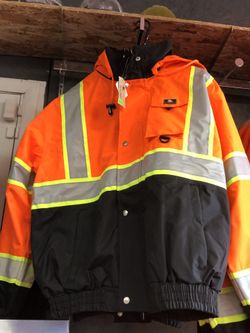 3A Safety Hi-Viz Waterproof Class 3 Bomber Jacket With Removable Liner.