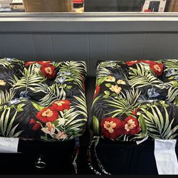 Caprice Tropical Tufted Outdoor Seat Cushion (2 Pack)