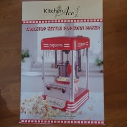 Kitchen Ace Tabletop Kettle  Popcorn  Maker. NRW. Includes 6- Inch Serving Bowl.   -