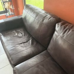 Leather Sofa Bed And Love Seat 