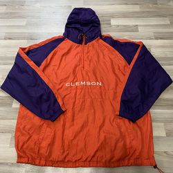 CLEMSON TIGERS Football Hoodie Rain Jacket Size XL