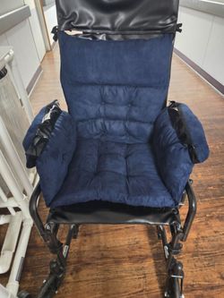 Trendcode Wheelchair Cushion Set Navy Blue Padded Seat Back Armrest Covers