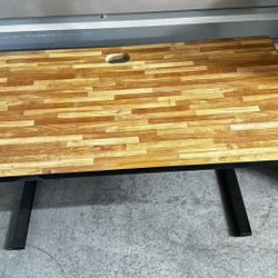 Sturdy Work Table / Desk – Wood-Look Top, Steel Legs