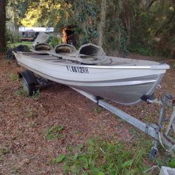 16ft Smoker Craft Jon Boat W/Trailer