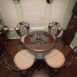 Elegant High Top Dining Table With 4 Chairs