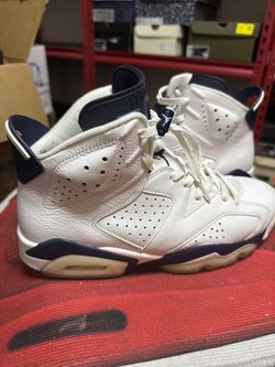 🔥 Air Jordan 6 Midnight Navy ⚪🔵 Size 9.5 👟 Clean Used 🔥
