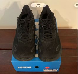HOKA Clifton Mens Running Shoes Size 10.5 4E Extra Wide Black 10-1/2