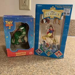 Vintage Disney Toy Story Cinderella Bambi Pinocchio Snow White Sleeping Beauty Christmas ornaments