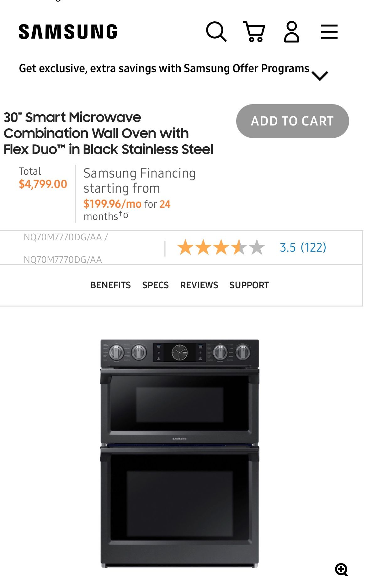 New Samsung Combo Microwave & Oven 