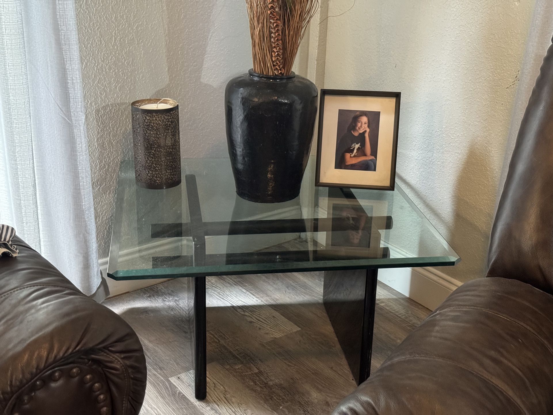 Heavy Duty Beautiful Beveled Glass. Large Coffee And End Table 