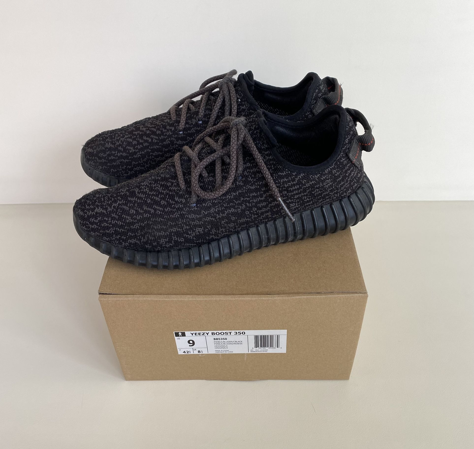 Adidas Yeezy Boost 350 Pirate Black 2016 Size 9 100% Authentic BB5350 Unisex