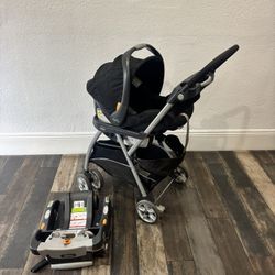 LIKE NEW CHICCO CAR SEAT AND CADDY STROLLER 