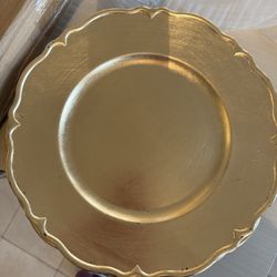 Gold Scalloped Charger Plates (Set of 24)