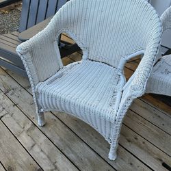 White Wicker Chair 