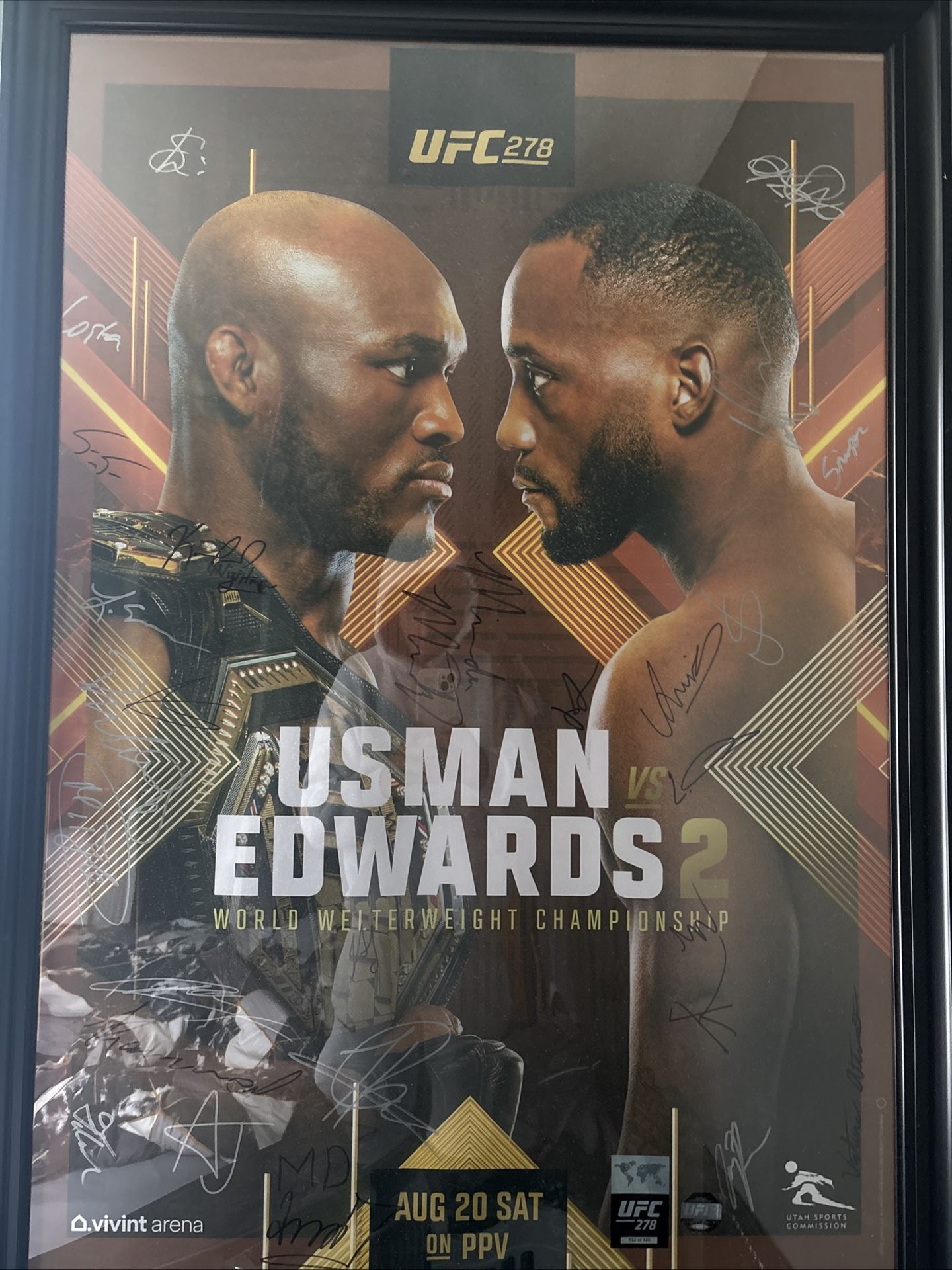 UFC 278 SIGNED EVENT POSTER