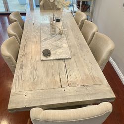96" Grey Solid Wood Dining Table 