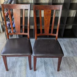 2 Brown Dining Chairs 