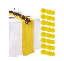 Yellow Chiffon Table Runners – Set of 8