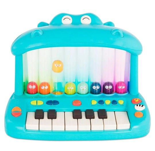 B. toys- Hippo Pop- Musical Toy Keyboard – Play Piano – Songs, Sounds & Lights – Musical Instrument for Toddlers, Kids – 12 Months +
