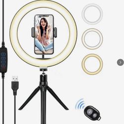 10-inch LED Ring Light for Selfies and Photography with Remote Control