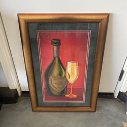 Don Perignon Rafuse Print Gold Custom Framed