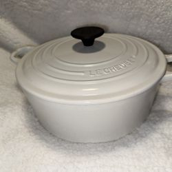 RARE Le Creuset White Dutch Oven #24 4.5 Quarts 4.2 Liters