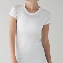 Women’s Lululemon Swiftly Tech Short Sleeve Crew Heathered White