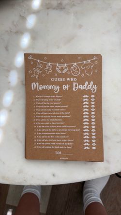 Baby shower/sprinkle game (mommy or daddy)