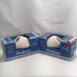 Dearfoams Women's Cream Memory Foam Slippers Available in Size Med 7/8 or Large 9/10